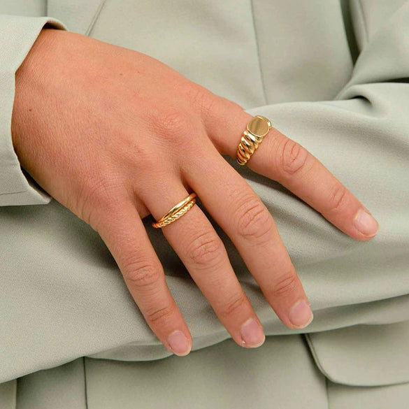 Retro Geometric Cross Plain Copper Ring For Women Electroplated Fashion Jewelry With Minimalist High End Style