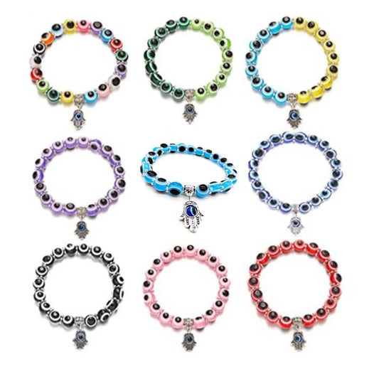 Retro Geometric Devil's Eye Alloy Resin Metal Unisex Bracelets