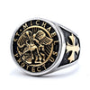 Retro Geometric Electroplated Stainless Steel Ring In A Bold Unisex Style For Wholesale Jewelry