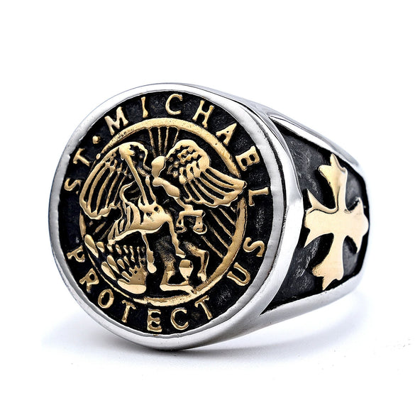 Retro Geometric Electroplated Stainless Steel Ring In A Bold Unisex Style For Wholesale Jewelry