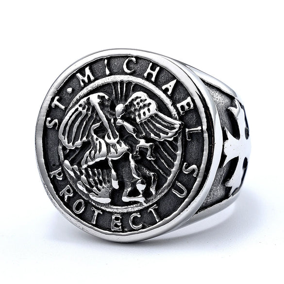 Retro Geometric Electroplated Stainless Steel Ring In A Bold Unisex Style For Wholesale Jewelry
