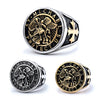 Retro Geometric Electroplated Stainless Steel Ring In A Bold Unisex Style For Wholesale Jewelry