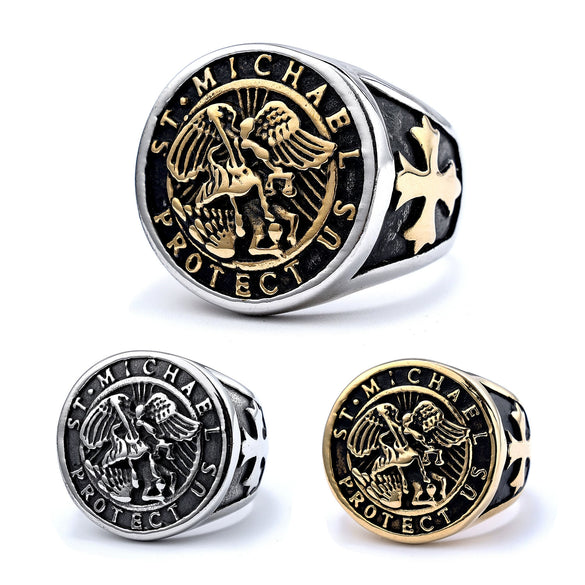 Retro Geometric Electroplated Stainless Steel Ring In A Bold Unisex Style For Wholesale Jewelry