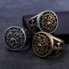 Retro Geometric Electroplated Stainless Steel Ring In A Bold Unisex Style For Wholesale Jewelry
