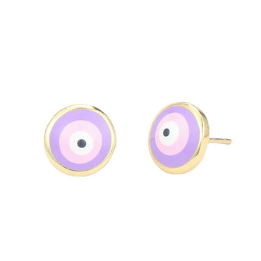 Retro Geometric Eye Copper Ear Studs Stoving Varnish Zircon Copper Earrings