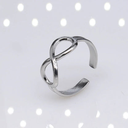 Retro Geometric Eye Solid Color Titanium Steel Plating Rings 1 Piece