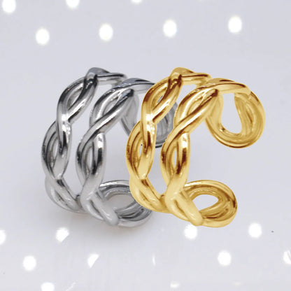 Retro Geometric Eye Solid Color Titanium Steel Plating Rings 1 Piece