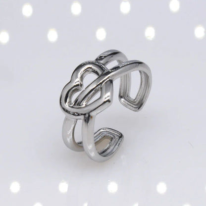 Retro Geometric Eye Solid Color Titanium Steel Plating Rings 1 Piece