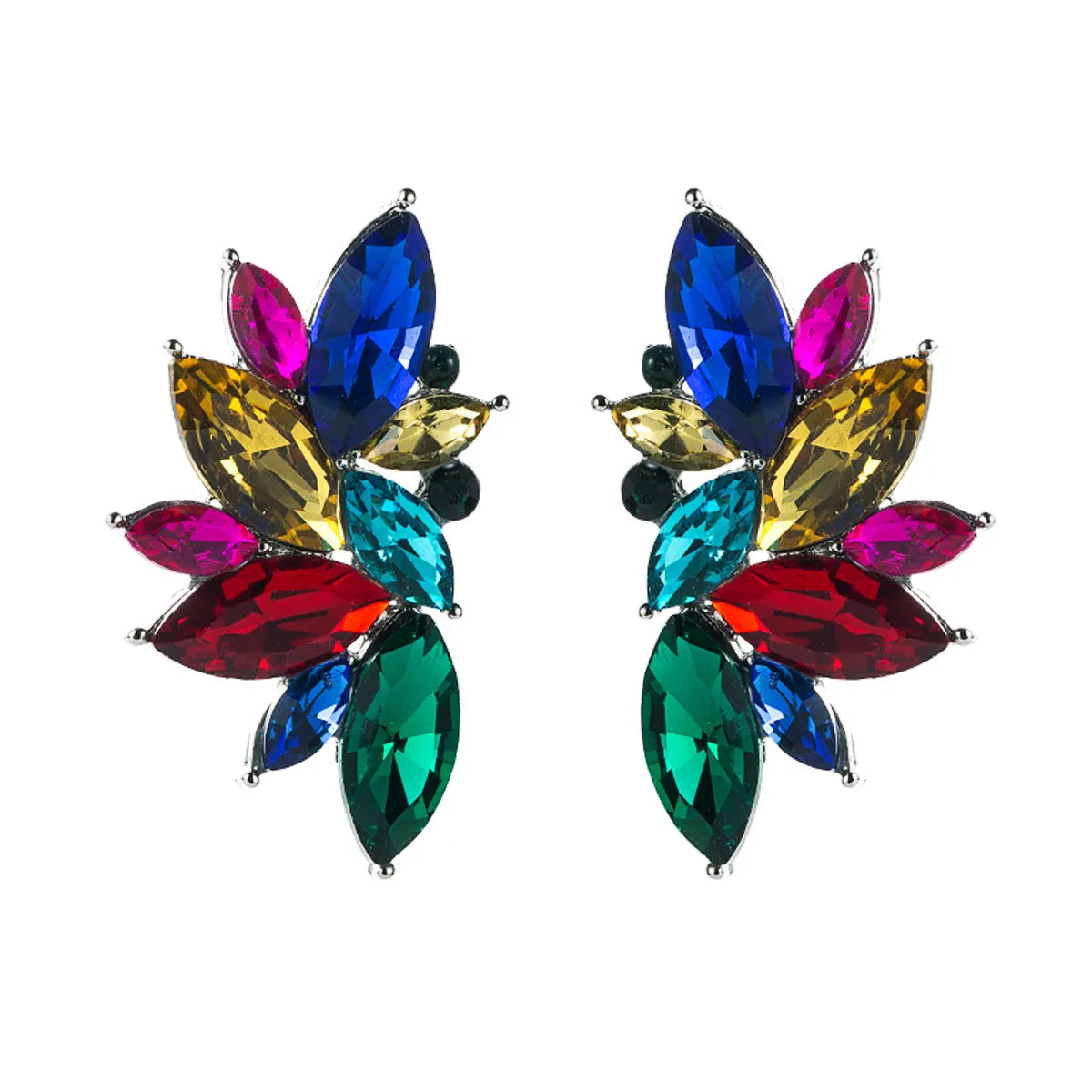 Fashion Geometric Diamond Alloy Artificial Gemstones Earrings