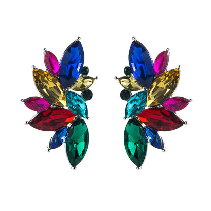 Fashion Geometric Diamond Alloy Artificial Gemstones Earrings