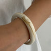Retro Geometric Glossy Resin And Acrylic Wide Bracelet With Electroplating