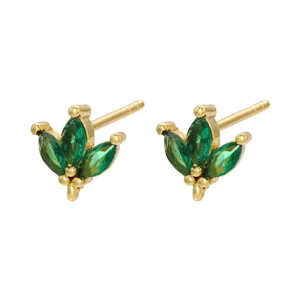 Retro Geometric Green Gemstones Diamond Copper Earrings Wholesale Gooddiy