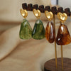 Retro Geometric Handmade Resin And Plastic Women's Ear Stud Pendant Earrings Jewelry