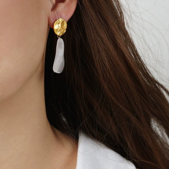 Retro Geometric Handmade Resin And Plastic Women's Ear Stud Pendant Earrings Jewelry