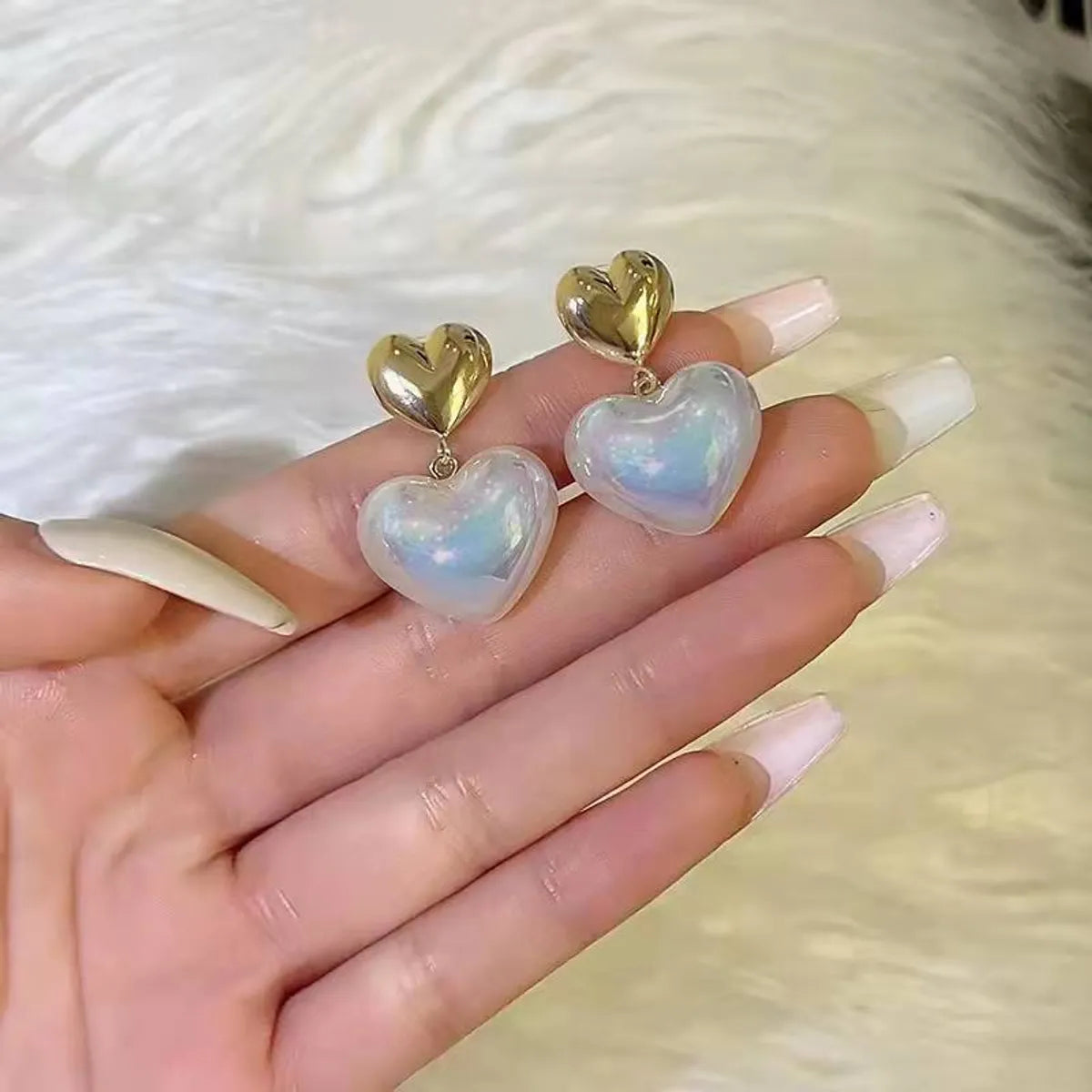 Retro Geometric Heart Shape Alloy Plating Earrings