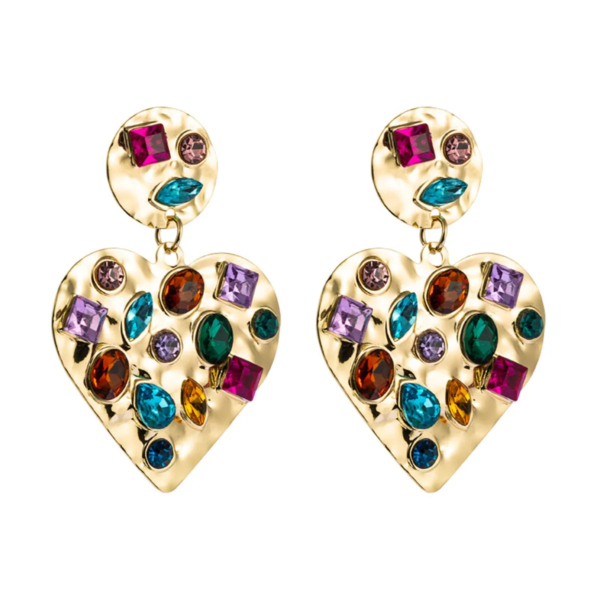 Fashion Geometric Diamond Alloy Artificial Gemstones Earrings