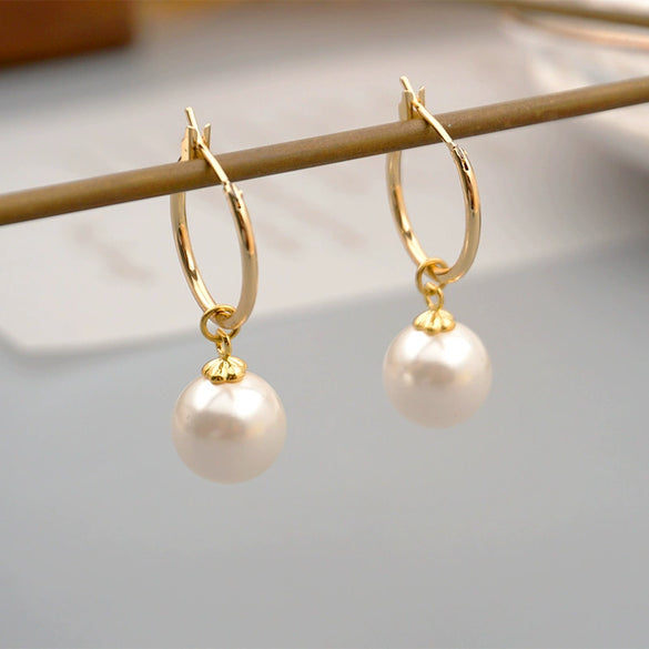Retro Geometric Imitation Pearl Handmade Women's Earrings
