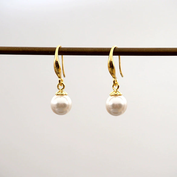 Retro Geometric Imitation Pearl Handmade Women's Earrings