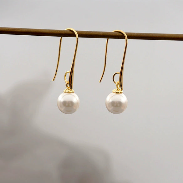 Retro Geometric Imitation Pearl Handmade Women's Earrings
