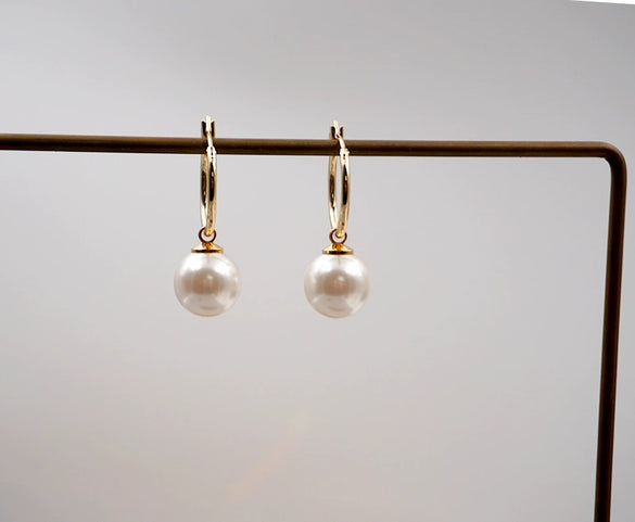 Retro Geometric Imitation Pearl Handmade Women's Earrings