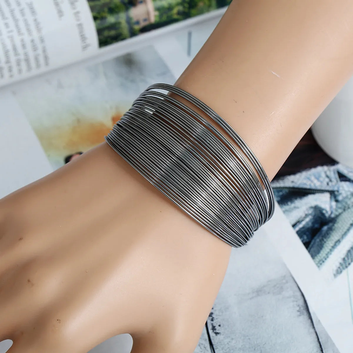 Retro Geometric Iron Unisex Bangle