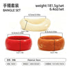 Retro Geometric Irregular Gradient Resin Wide Cuff Bracelet With Polished Stacked Round Design