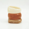 Retro Geometric Irregular Gradient Resin Wide Cuff Bracelet With Polished Stacked Round Design