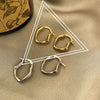 Retro Geometric Irregular Silver Plated Earrings Simple Metallic Fan Shape Jewelry