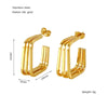Retro Geometric Irregular 316L Stainless Steel And Titanium Steel Earrings With Electroplating And 18K Gold Plated Rhombus Pattern
