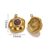 Retro Geometric Jewelry Accessories Titanium Steel And Stainless Steel With Natural Stone Flower Shape Electroplated 18K Gold