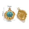 Retro Geometric Jewelry Accessories Titanium Steel And Stainless Steel With Natural Stone Flower Shape Electroplated 18K Gold