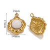 Retro Geometric Jewelry Accessories Titanium Steel And Stainless Steel With Natural Stone Flower Shape Electroplated 18K Gold