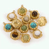 Retro Geometric Jewelry Accessories Titanium Steel And Stainless Steel With Natural Stone Flower Shape Electroplated 18K Gold