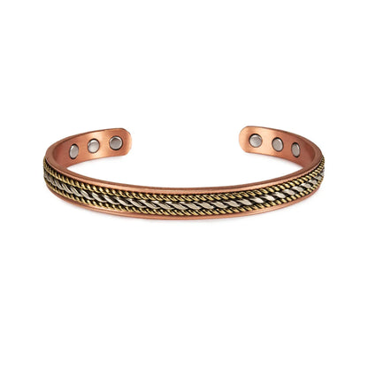 Retro Geometric Magnetic Material Copper Magnetic Men'S Bangle