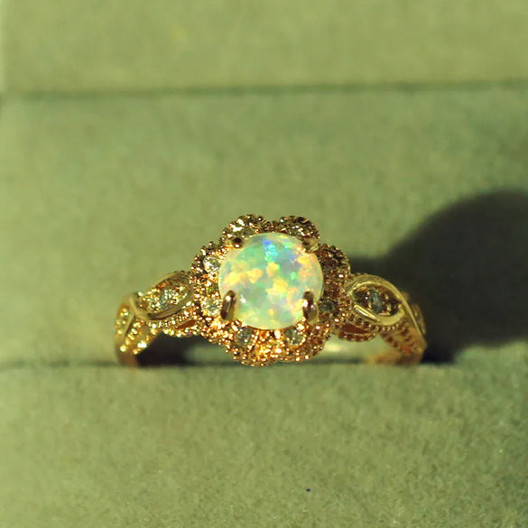 Retro Geometric Metal Plating Inlay Moonstone Men'S Rings