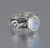 Retro Geometric Metal Plating Inlay Moonstone Men'S Rings
