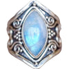 Retro Geometric Metal Plating Inlay Moonstone Men'S Rings