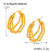 Retro Geometric Multilayer Stacked Style Stitching 316L Stainless Steel Goldplated Earrings