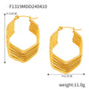 Retro Geometric Multilayer Stacked Style Stitching 316L Stainless Steel Goldplated Earrings