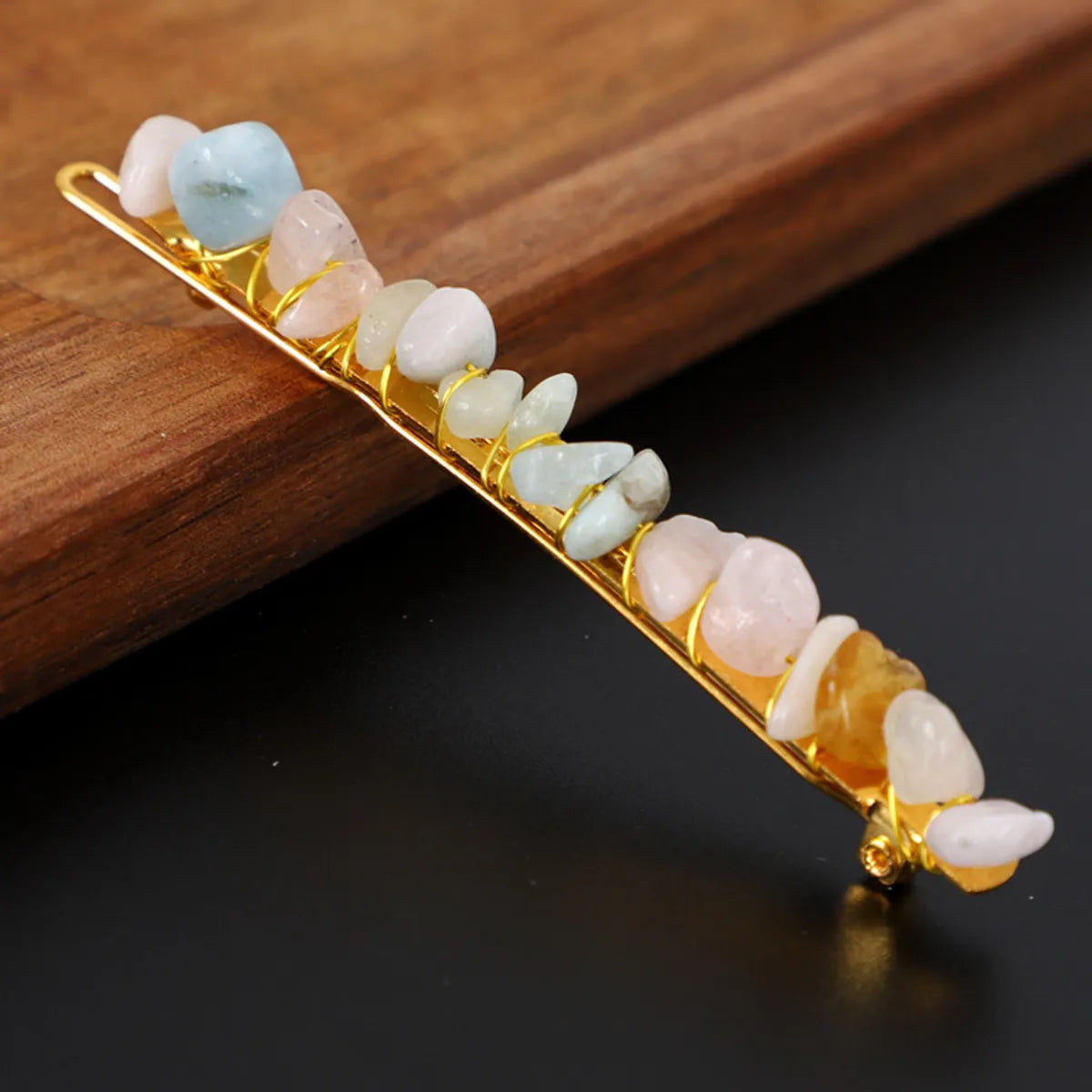 Women'S Retro Geometric Natural Crystal Hair Clip