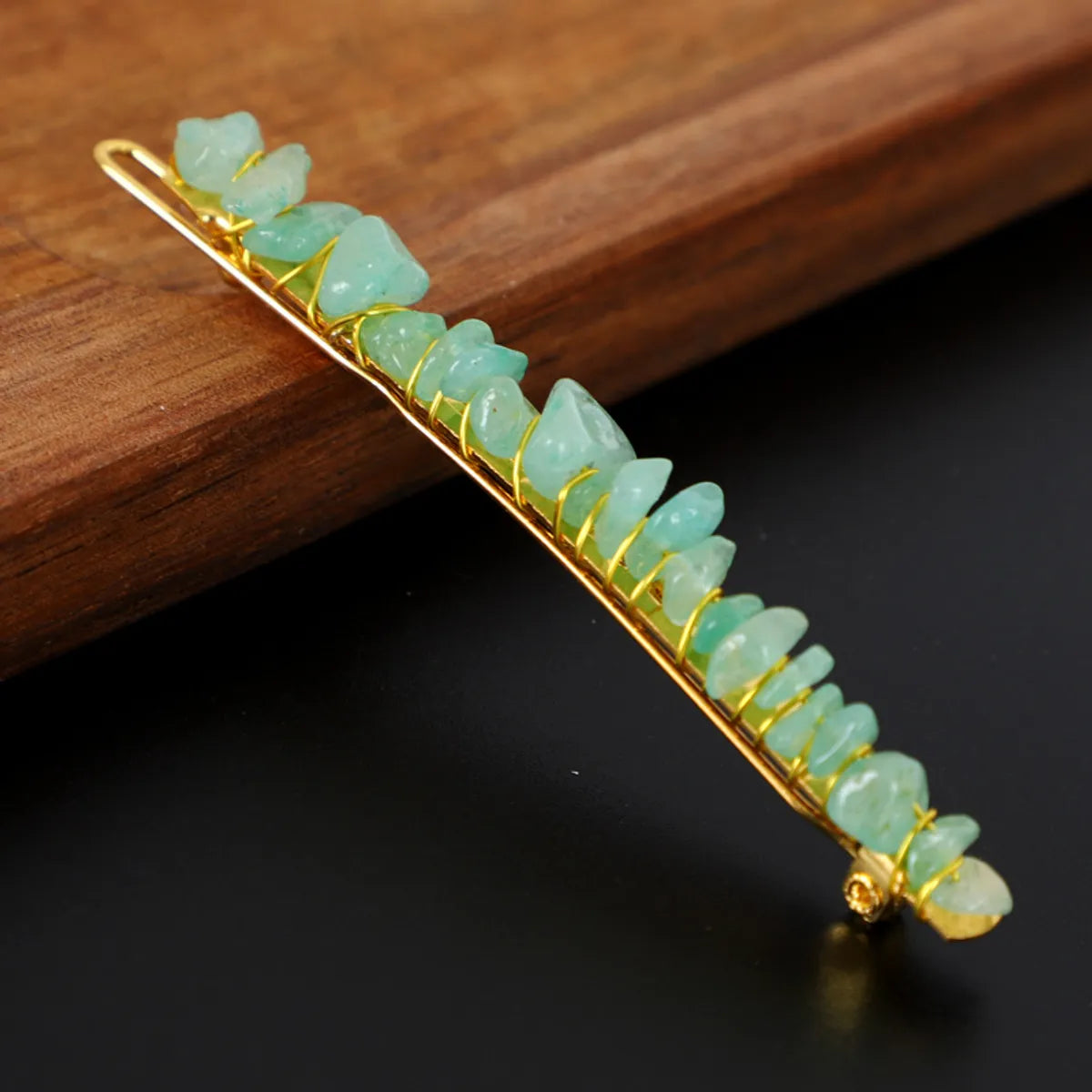 Women'S Retro Geometric Natural Crystal Hair Clip