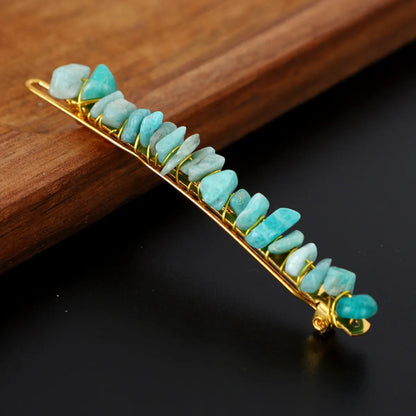 Women'S Retro Geometric Natural Crystal Hair Clip