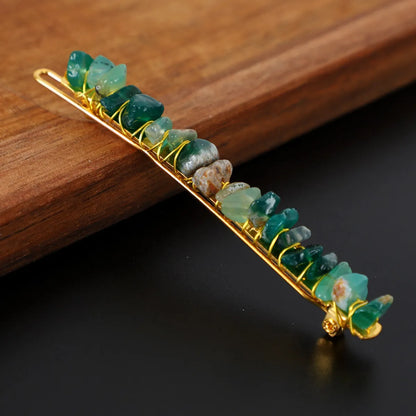 Women'S Retro Geometric Natural Crystal Hair Clip