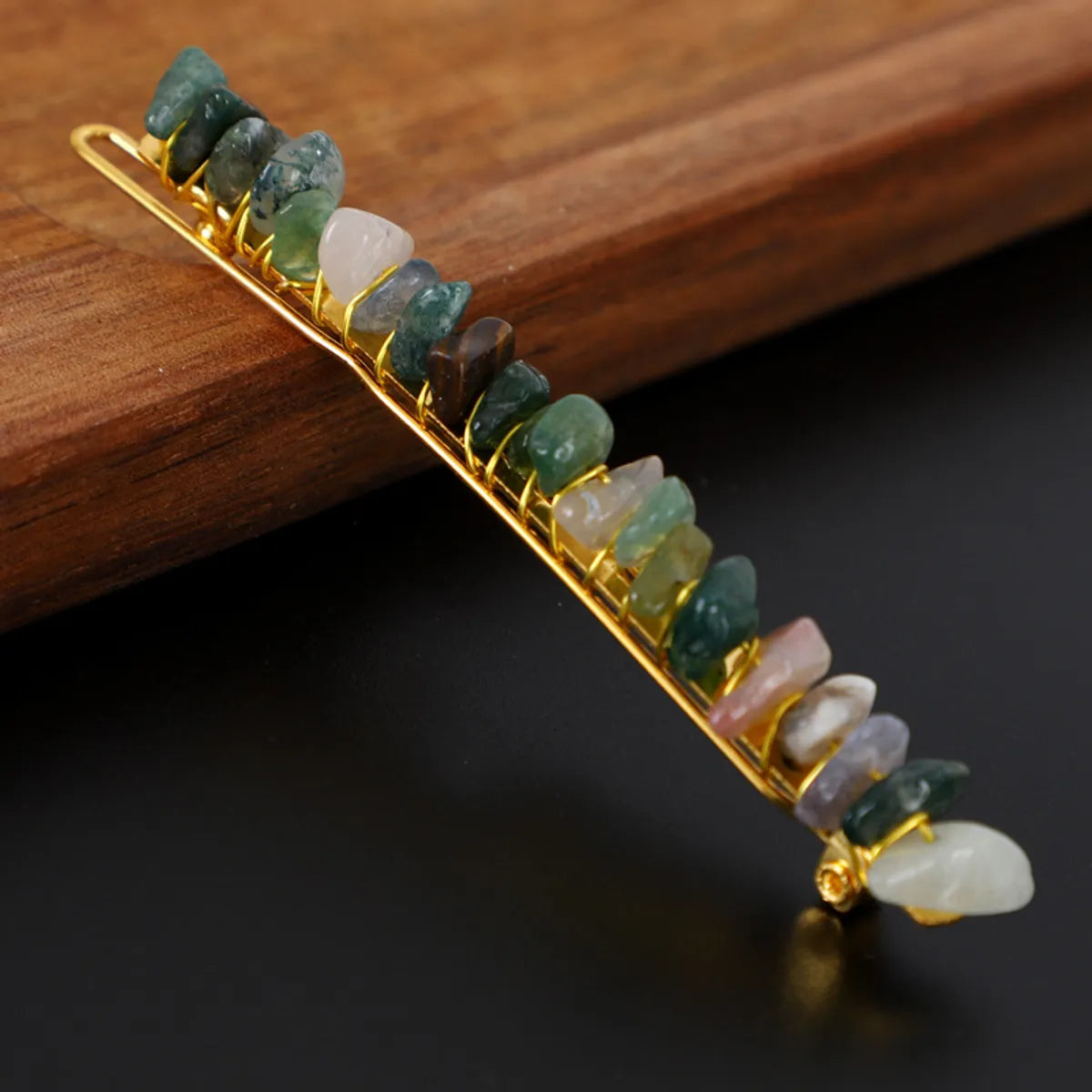 Women'S Retro Geometric Natural Crystal Hair Clip