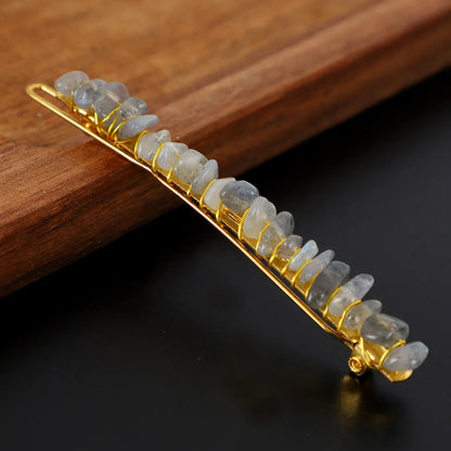 Women'S Retro Geometric Natural Crystal Hair Clip