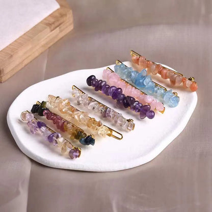 Women'S Retro Geometric Natural Crystal Hair Clip