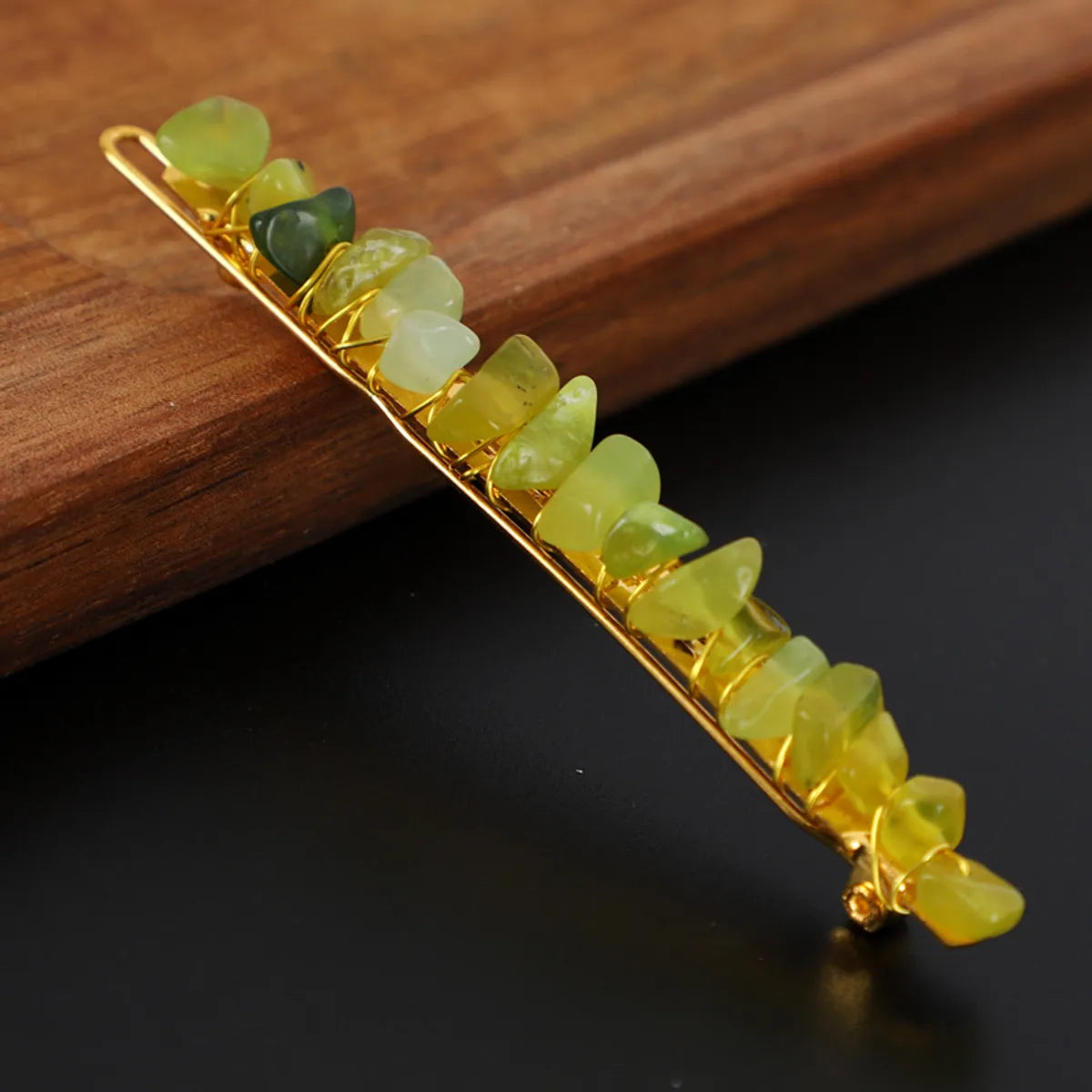 Women'S Retro Geometric Natural Crystal Hair Clip