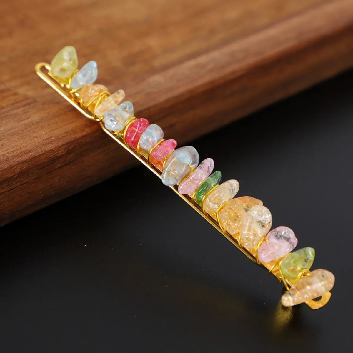 Women'S Retro Geometric Natural Crystal Hair Clip