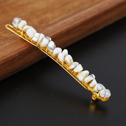 Women'S Retro Geometric Natural Crystal Hair Clip