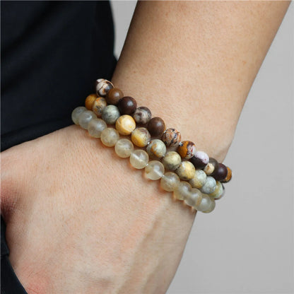 Retro Geometric Natural Stone Beaded Bracelets